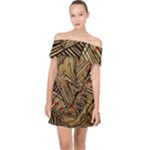 Abstract Geometric Pattern, Abstract Paper Backgrounds Off Shoulder Chiffon Dress