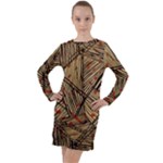 Abstract Geometric Pattern, Abstract Paper Backgrounds Long Sleeve Hoodie Dress