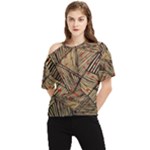 Abstract Geometric Pattern, Abstract Paper Backgrounds One Shoulder Cut Out T-Shirt