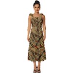 Abstract Geometric Pattern, Abstract Paper Backgrounds Tie-Strap Tiered Midi Chiffon Dress