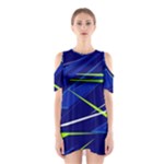 Abstract Lightings, Grunge Art, Geometric Backgrounds Shoulder Cutout One Piece Dress