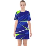 Abstract Lightings, Grunge Art, Geometric Backgrounds Sixties Short Sleeve Mini Dress