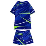 Abstract Lightings, Grunge Art, Geometric Backgrounds Kids  Swim T-Shirt and Shorts Set