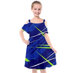 Kids  Cut Out Shoulders Chiffon Dress 