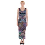 Texture, Pattern, Abstract Fitted Maxi Dress