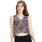 Texture, Pattern, Abstract V-Neck Cropped Tank Top
