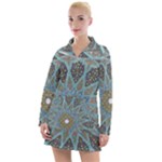 Tile, Geometry, Pattern, Points, Abstraction Women s Long Sleeve Casual Dress
