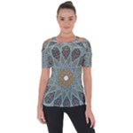 Tile, Geometry, Pattern, Points, Abstraction Shoulder Cut Out Short Sleeve Top