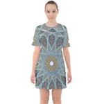 Tile, Geometry, Pattern, Points, Abstraction Sixties Short Sleeve Mini Dress