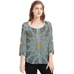 Tile, Geometry, Pattern, Points, Abstraction Chiffon Quarter Sleeve Blouse