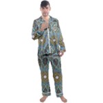 Tile, Geometry, Pattern, Points, Abstraction Men s Long Sleeve Satin Pajamas Set