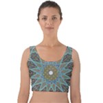 Tile, Geometry, Pattern, Points, Abstraction Velvet Crop Top
