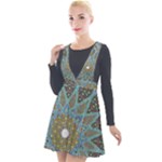 Tile, Geometry, Pattern, Points, Abstraction Plunge Pinafore Velour Dress