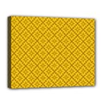 Yellow Floral Pattern Vintage Pattern, Yellow Background Canvas 14  x 11  (Stretched)