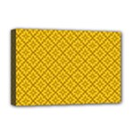 Yellow Floral Pattern Vintage Pattern, Yellow Background Deluxe Canvas 18  x 12  (Stretched)