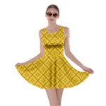 Yellow Floral Pattern Vintage Pattern, Yellow Background Skater Dress