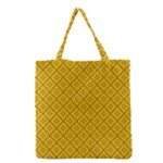 Yellow Floral Pattern Vintage Pattern, Yellow Background Grocery Tote Bag