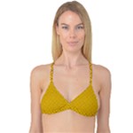 Yellow Floral Pattern Vintage Pattern, Yellow Background Reversible Tri Bikini Top