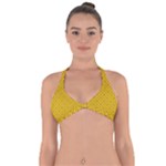 Yellow Floral Pattern Vintage Pattern, Yellow Background Halter Neck Bikini Top