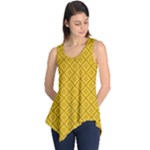 Yellow Floral Pattern Vintage Pattern, Yellow Background Sleeveless Tunic