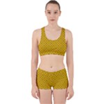 Yellow Floral Pattern Vintage Pattern, Yellow Background Work It Out Gym Set