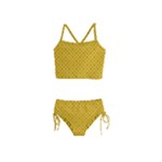 Yellow Floral Pattern Vintage Pattern, Yellow Background Girls  Tankini Swimsuit