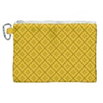 Yellow Floral Pattern Vintage Pattern, Yellow Background Canvas Cosmetic Bag (XL)