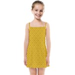 Yellow Floral Pattern Vintage Pattern, Yellow Background Kids  Summer Sun Dress