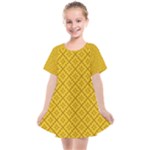 Yellow Floral Pattern Vintage Pattern, Yellow Background Kids  Smock Dress