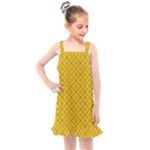 Yellow Floral Pattern Vintage Pattern, Yellow Background Kids  Overall Dress