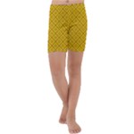 Yellow Floral Pattern Vintage Pattern, Yellow Background Kids  Lightweight Velour Capri Yoga Leggings