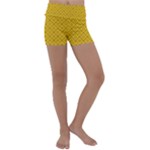 Yellow Floral Pattern Vintage Pattern, Yellow Background Kids  Lightweight Velour Yoga Shorts