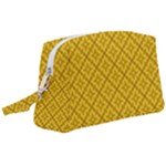 Yellow Floral Pattern Vintage Pattern, Yellow Background Wristlet Pouch Bag (Large)