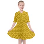 Yellow Floral Pattern Vintage Pattern, Yellow Background Kids  All Frills Chiffon Dress
