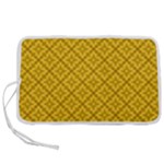Yellow Floral Pattern Vintage Pattern, Yellow Background Pen Storage Case (M)