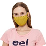 Yellow Floral Pattern Vintage Pattern, Yellow Background Crease Cloth Face Mask (Adult)