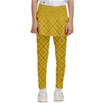 Yellow Floral Pattern Vintage Pattern, Yellow Background Kids  Skirted Pants