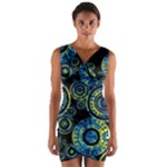 Authentic Aboriginal Art - Circles (Paisley Art) Wrap Front Bodycon Dress