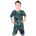 Authentic Aboriginal Art - Circles (Paisley Art) Kids  T-Shirt and Shorts Set