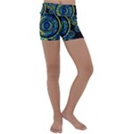 Authentic Aboriginal Art - Circles (Paisley Art) Kids  Lightweight Velour Yoga Shorts