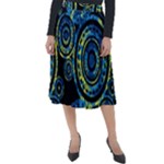 Authentic Aboriginal Art - Circles (Paisley Art) Classic Velour Midi Skirt 