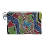 Authentic Aboriginal Art - Walking the Land Canvas Cosmetic Bag (Large)