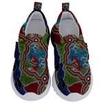 Authentic Aboriginal Art - Walking the Land Kids  Velcro No Lace Shoes
