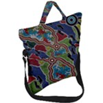 Authentic Aboriginal Art - Walking the Land Fold Over Handle Tote Bag