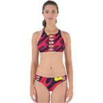 Abstract Fire Flames Grunge Art, Creative Perfectly Cut Out Bikini Set