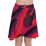 Abstract Fire Flames Grunge Art, Creative Chiffon Wrap Front Skirt