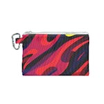 Abstract Fire Flames Grunge Art, Creative Canvas Cosmetic Bag (Small)