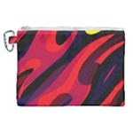 Abstract Fire Flames Grunge Art, Creative Canvas Cosmetic Bag (XL)