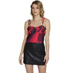 Abstract Fire Flames Grunge Art, Creative Flowy Camisole Tie Up Top