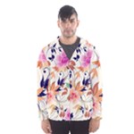Abstract Floral Background Men s Hooded Windbreaker